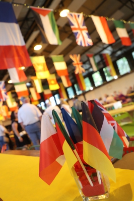 Fahnen im Marché Couvert